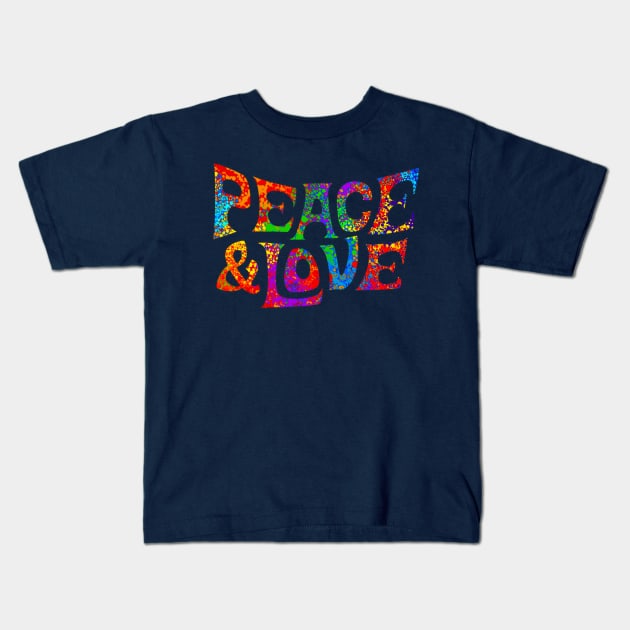 Peace and love Kids T-Shirt by pickledpossums